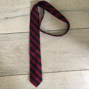 Crewcuts Silk Navy and Red Stripe Necktie